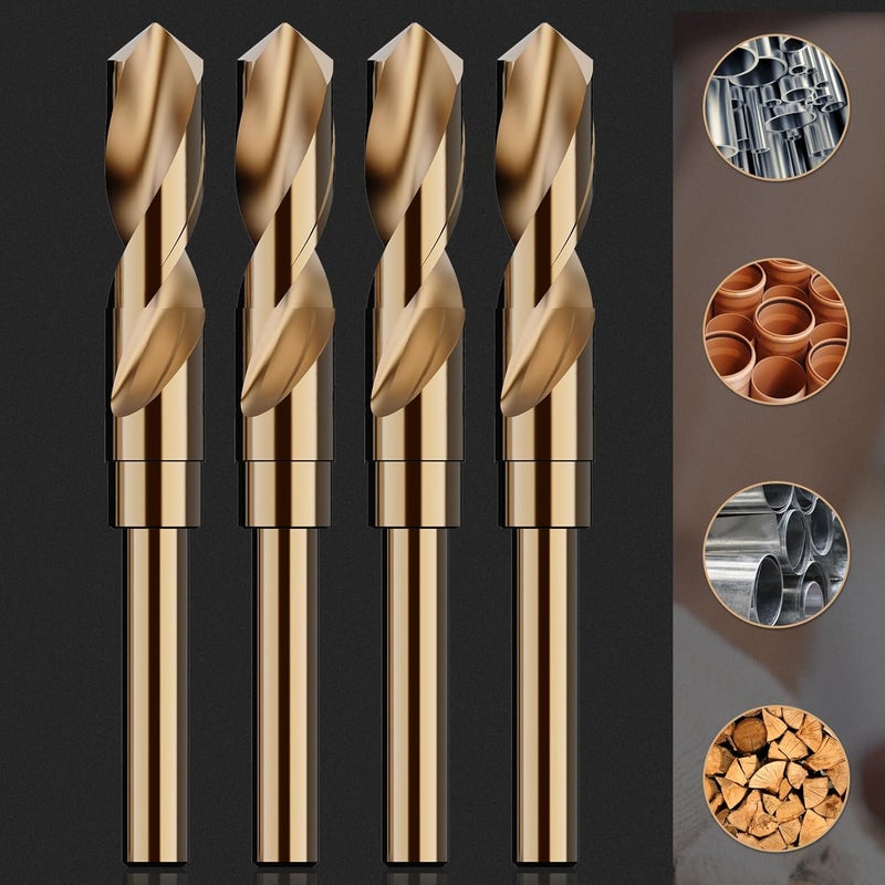 MACXCOIP 11/16" (4pcs) Cobalt Drill Bit Set - 6Inch Length, M35 High Speed Steel Jobber Length Drill Bit Kit for Hardened Metal, Stainless Steel, Cast Iron, Wood and Plastic, with Index Storage Case - Image 5
